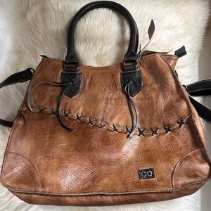 Bed Stu  Bruna Handbag Tote Crossbody Tan/Black Rustic  NWT